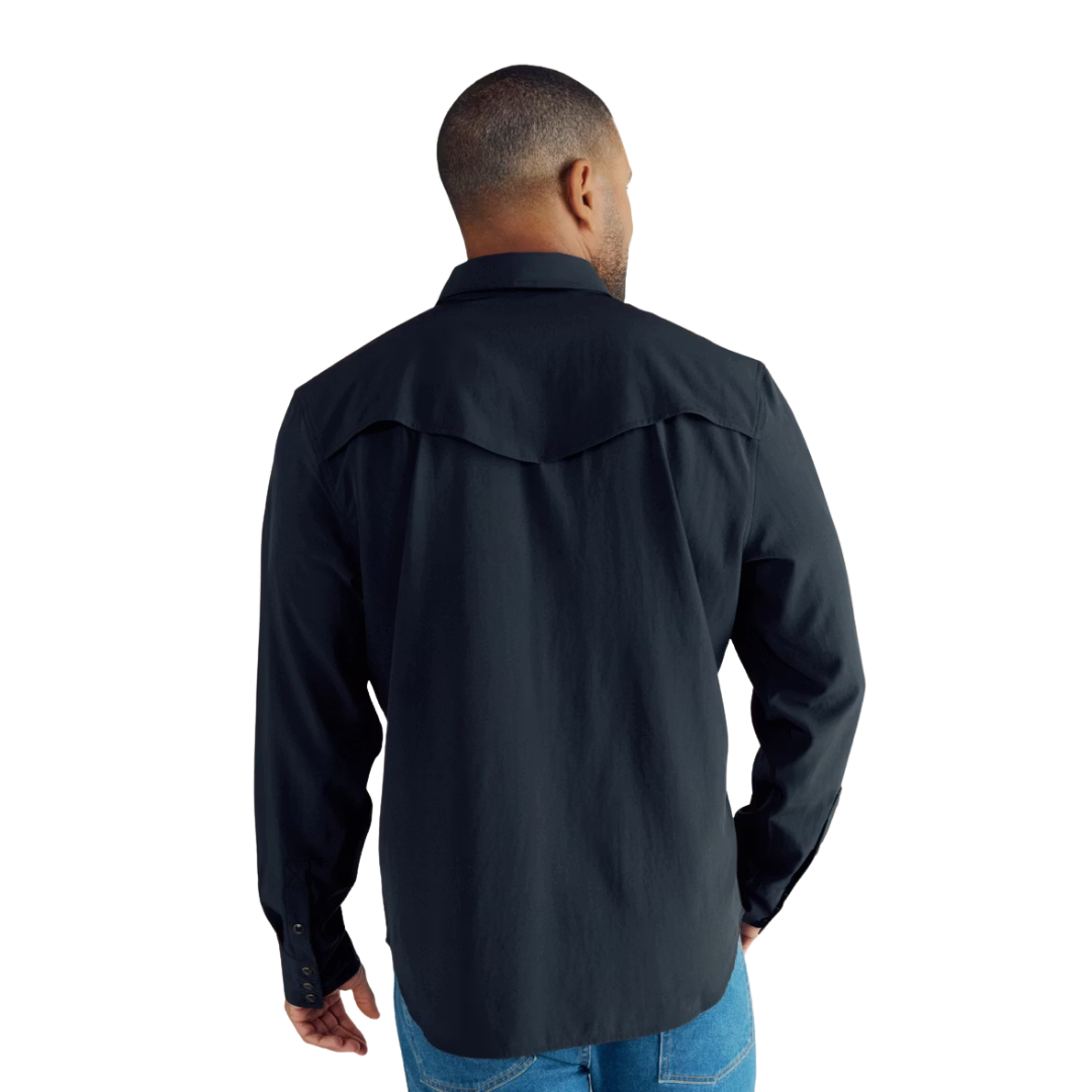 Tecovas Men's Performance Pearl Snap Black Shirt