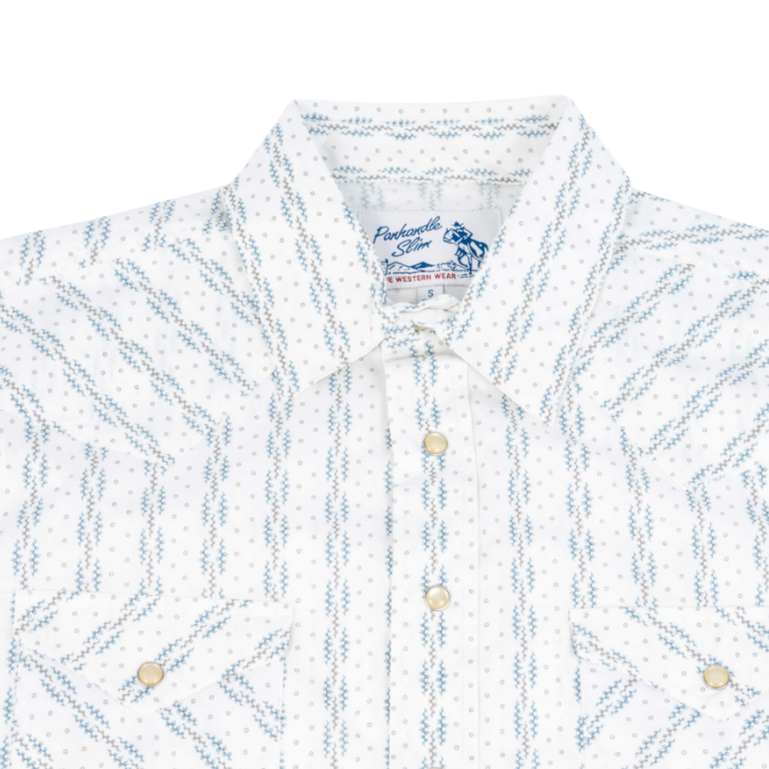 Panhandle Slim Men's Vintage Wallpaper Classic Fit White Shirt