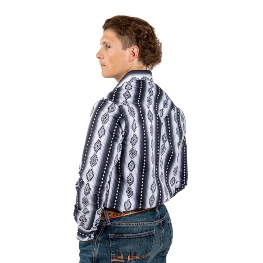 Rock & Roll Men's Aztec Print Black Shirt