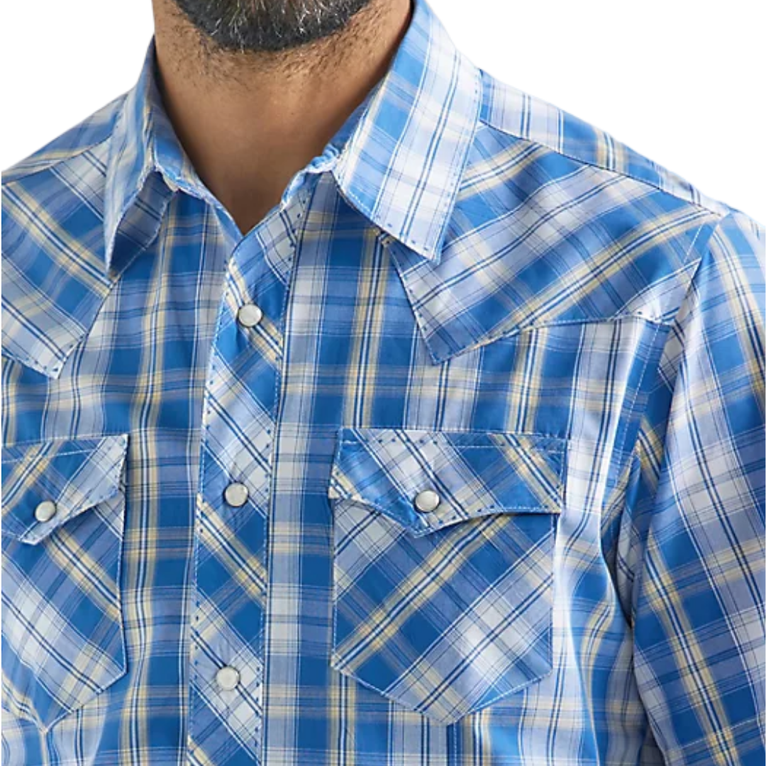 Wrangler Men's Fashion Plaid Blue Shirt