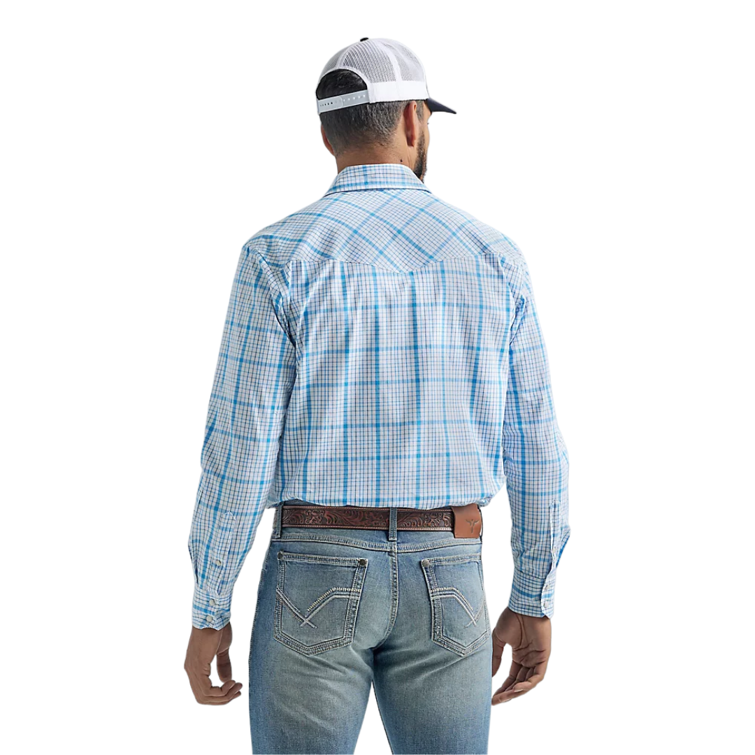 Wrangler Men's Competition Long Sleeve Baby Blue Shirts