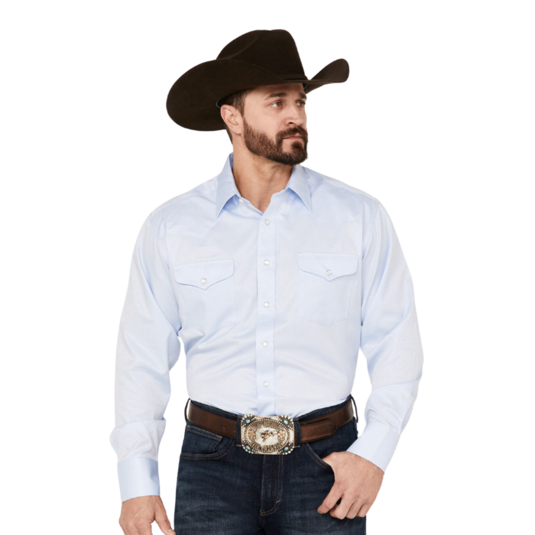 Panhandle Slim Men's Satin Blue Shirt