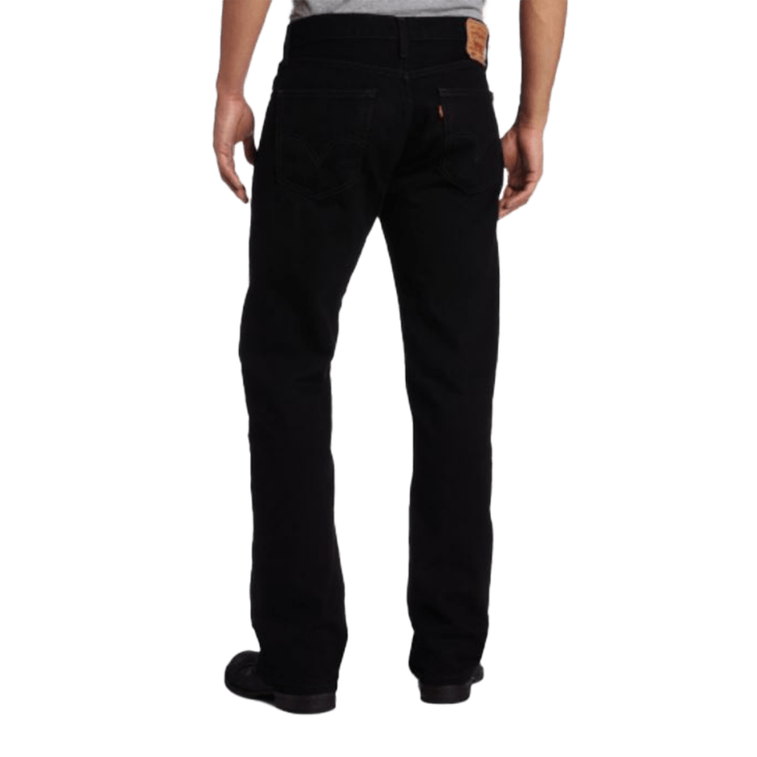 Levi Strauss Men's 517 Bootcut Black Jeans, back view on model