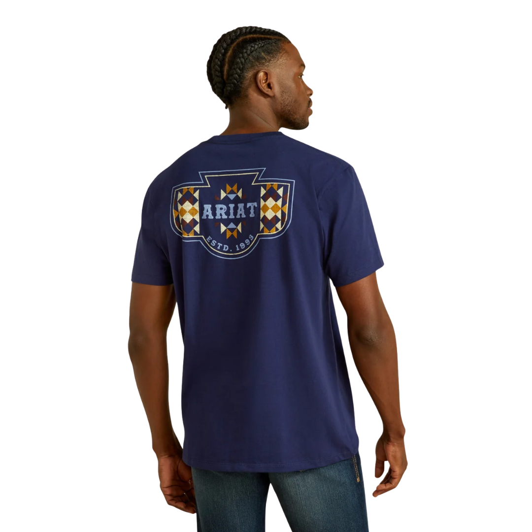 Ariat Men's Woven Graphic Navy T-Shirt