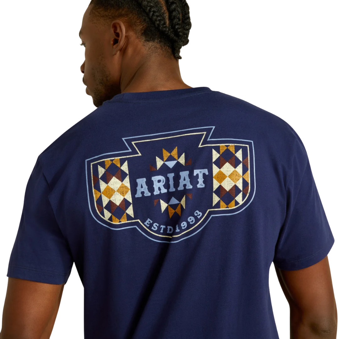 Ariat Men's Woven Graphic Navy T-Shirt