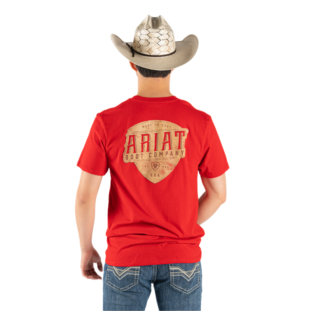 Ariat Men's Leather Shield Red T-Shirt