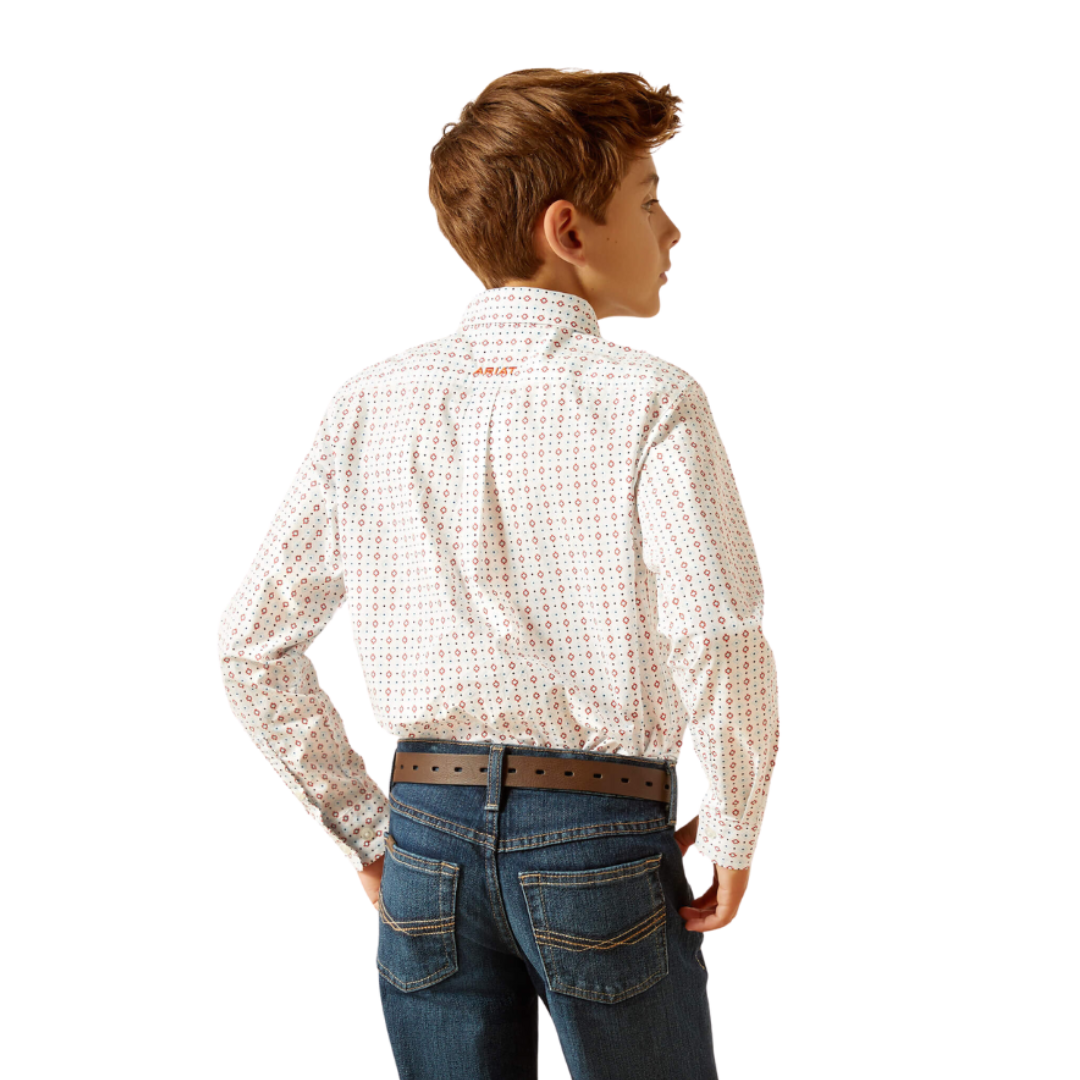 Ariat Youth Boy's Kade Classic Fit White Shirt