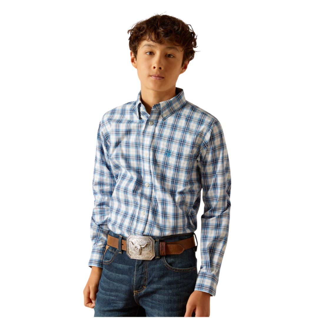 Ariat Youth Boy's Pro Series Phoniex Classic Blue Shirt