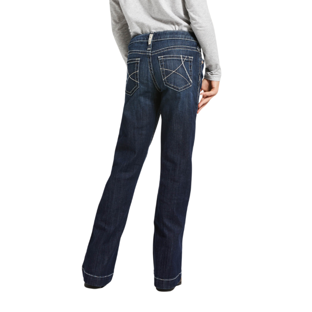 Ariat Youth Girl's Mid Rise Stretch Ella Wide Naomi Blue Jeans