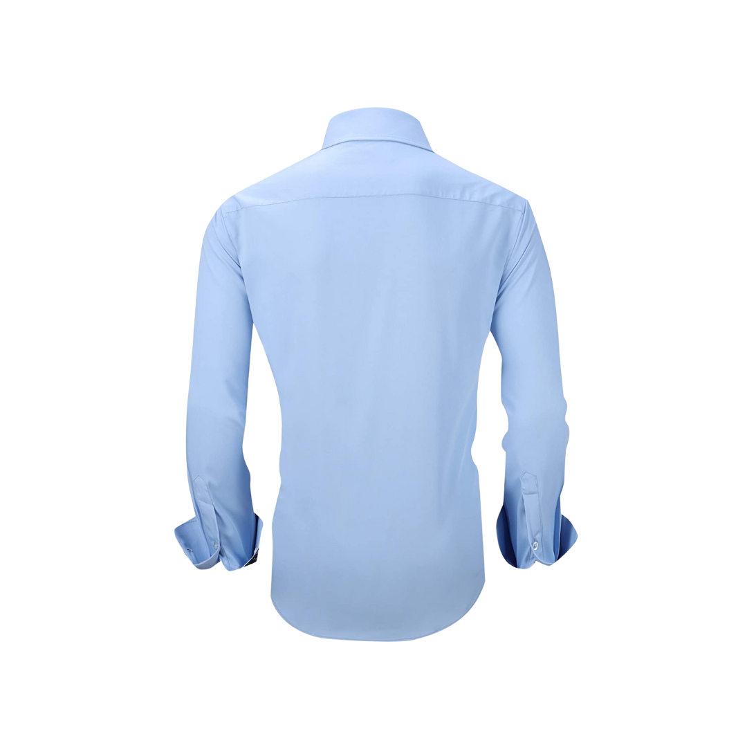 House of Lords Men's Long Sleeve Solid Blue Shirt