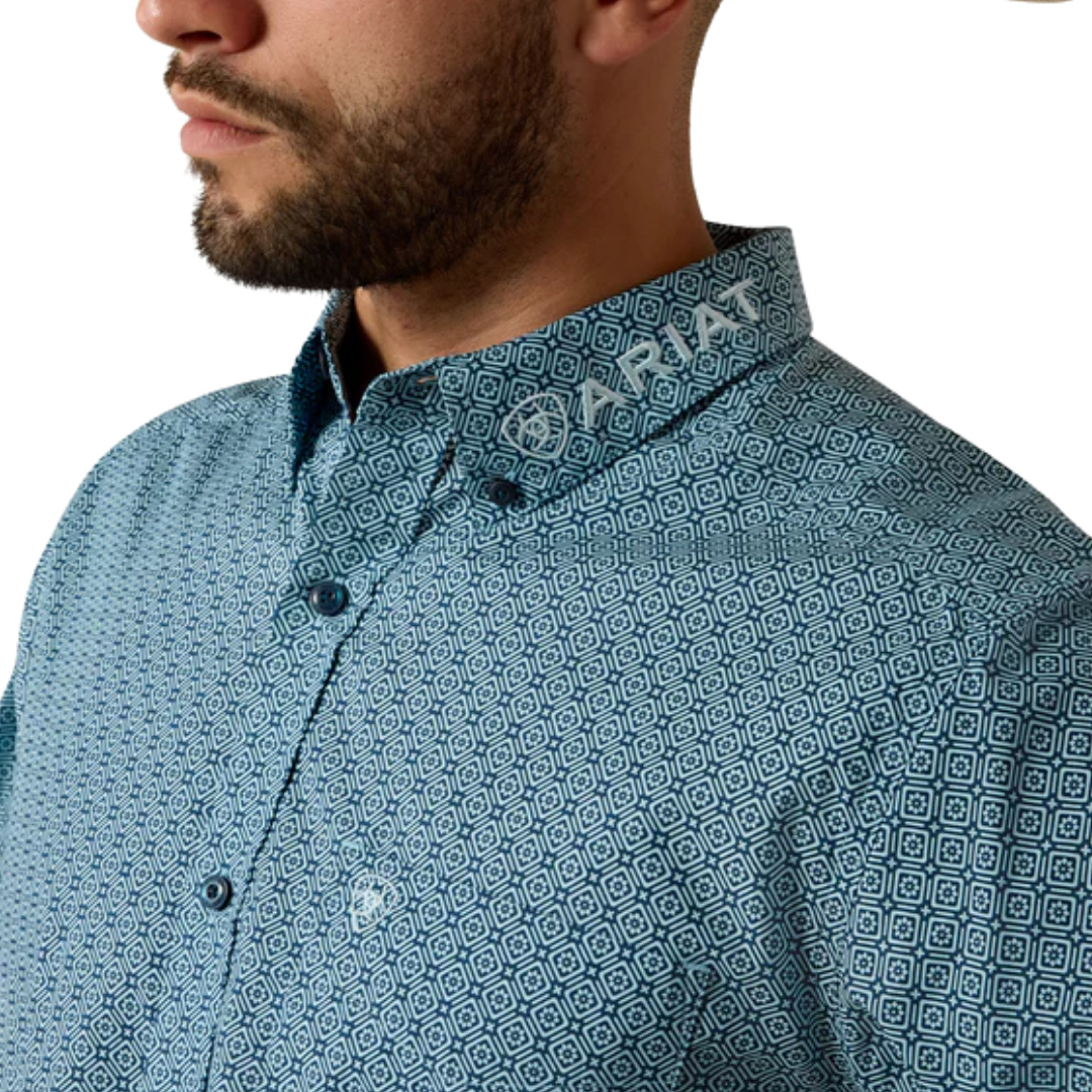 Ariat Men's Team Jansen Casual Blue Shirt