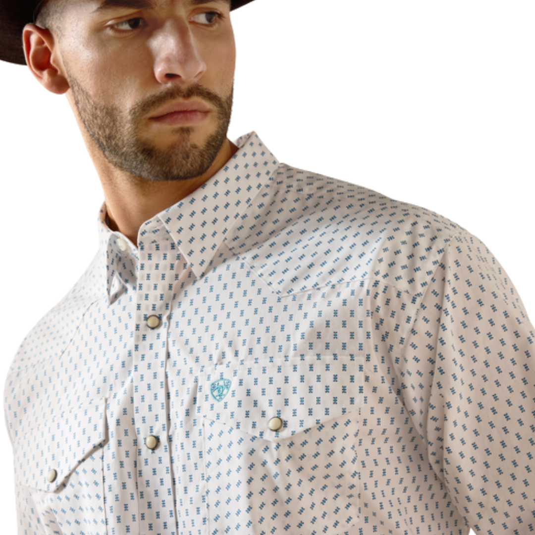 Ariat Men's Terence Classic Fit Snap White Shirt