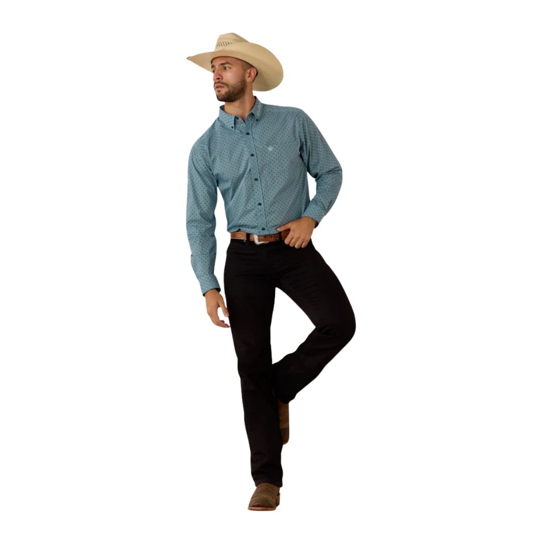 Ariat Men's Team Jansen Casual Blue Shirt