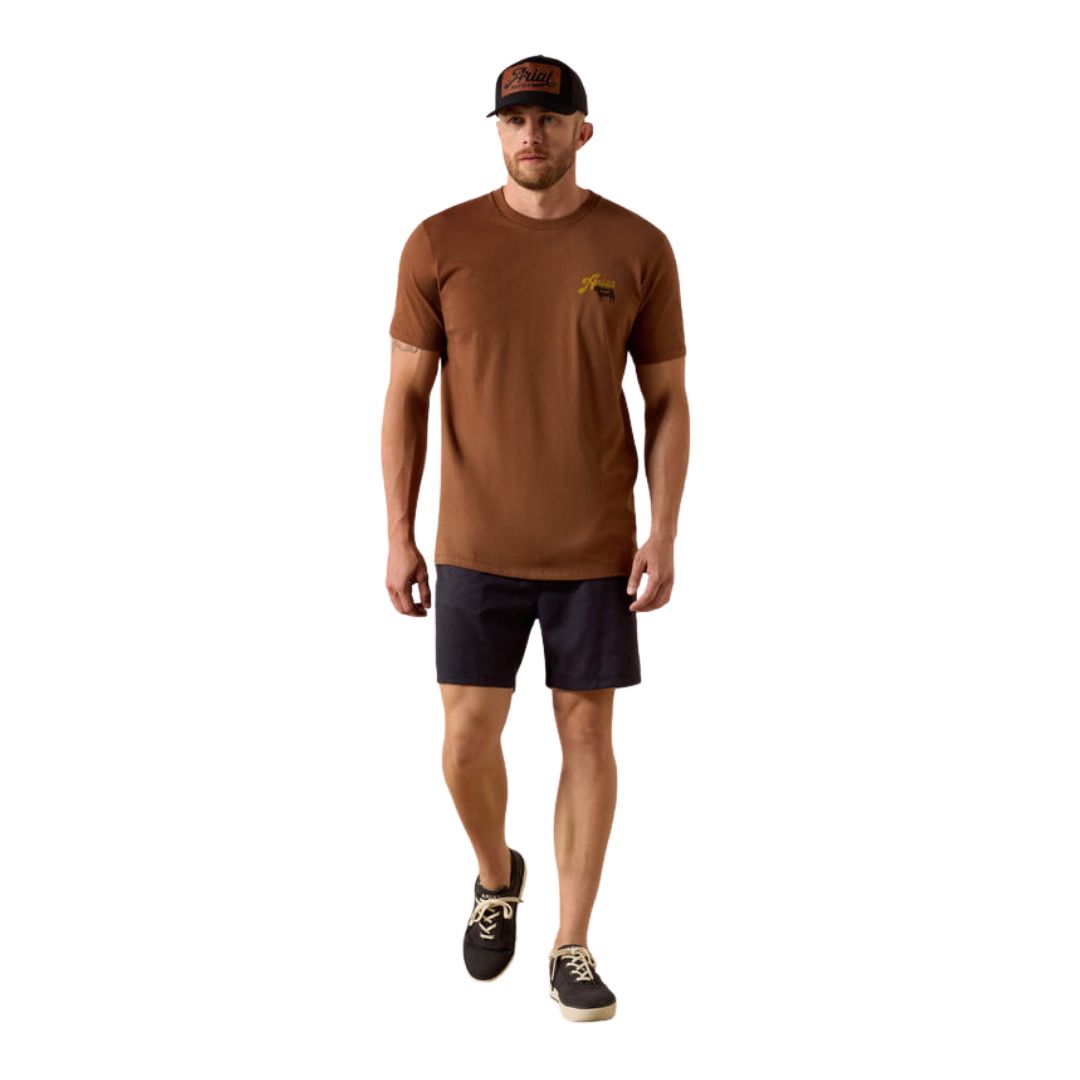 Ariat Men's BBQ Smoke Classic Fit Brown Tee Shirt