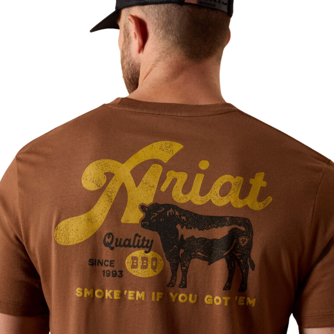 Ariat Men's BBQ Smoke Classic Fit Brown Tee Shirt