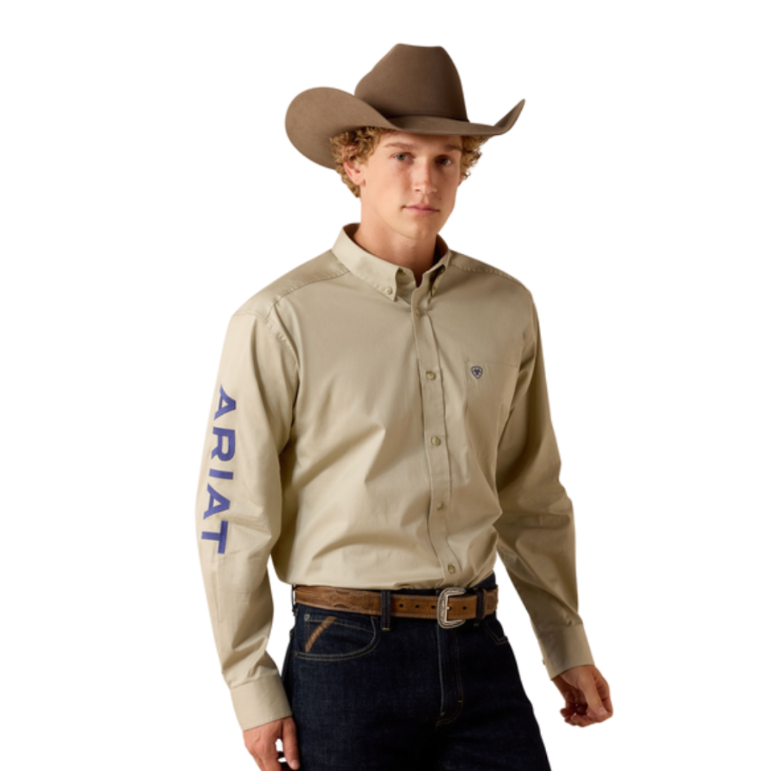 Ariat Men's Logo Twill Khaki Shirt