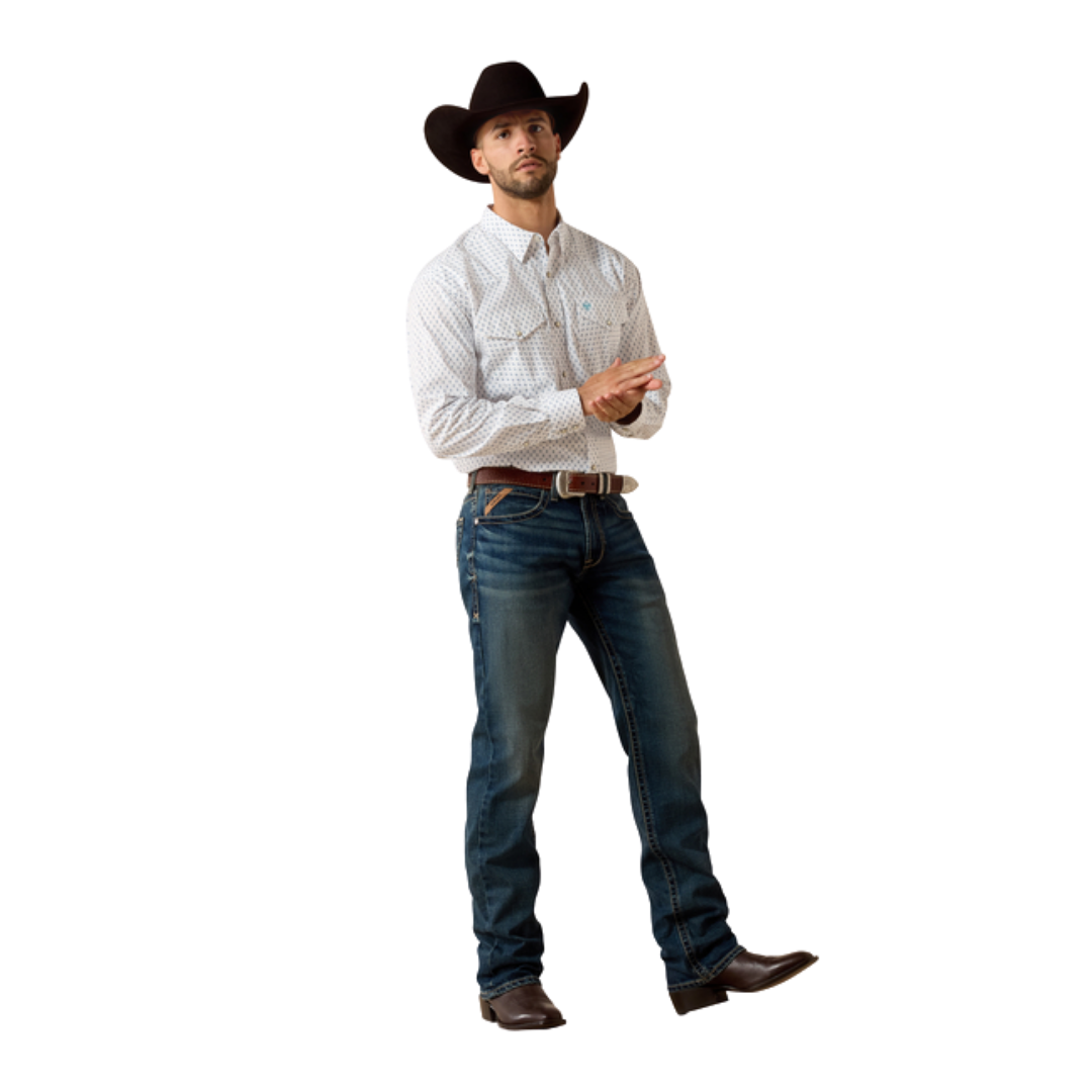 Ariat Men's Terence Classic Fit Snap White Shirt