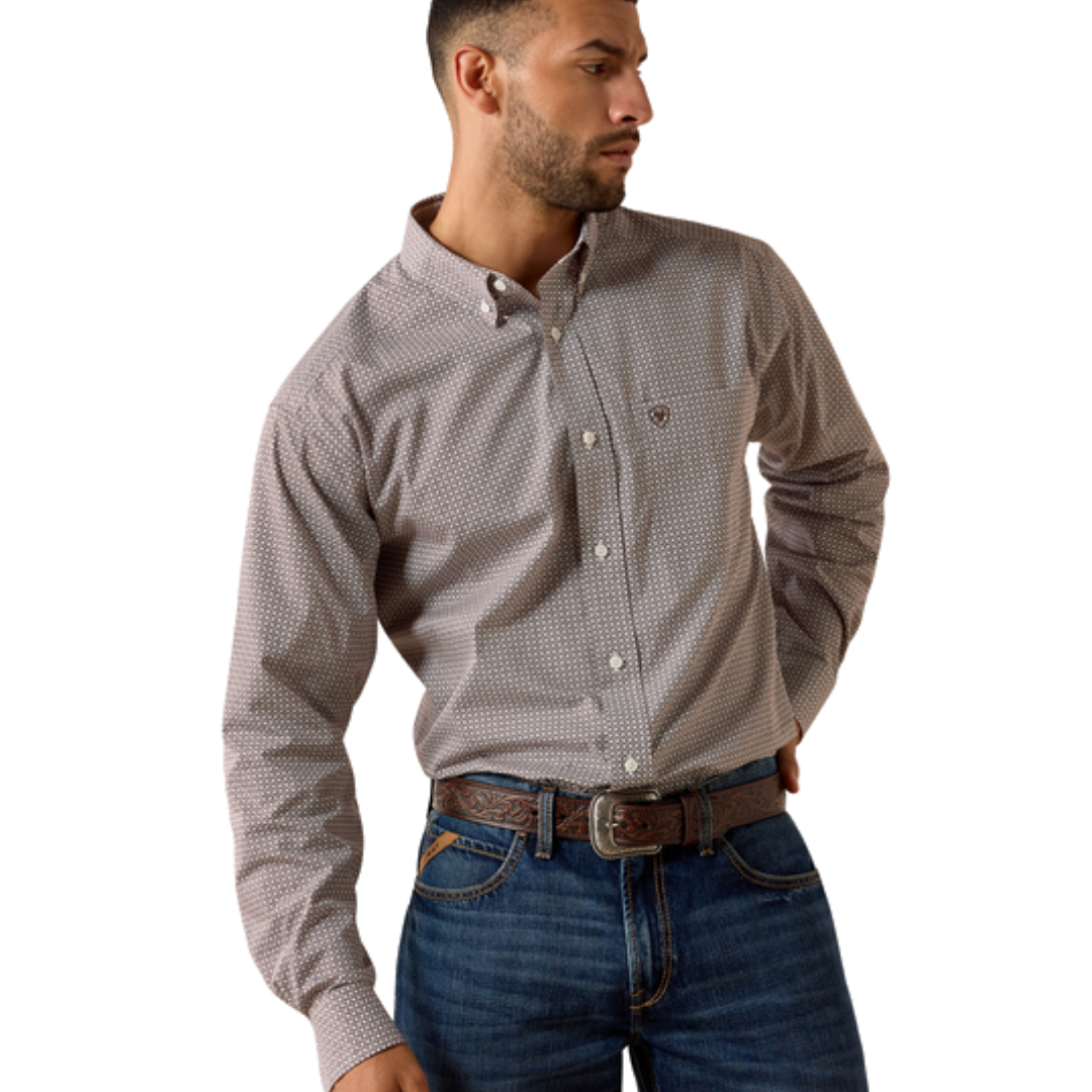 Ariat Men's WF Alden Classic Chestnut Grey Shirt