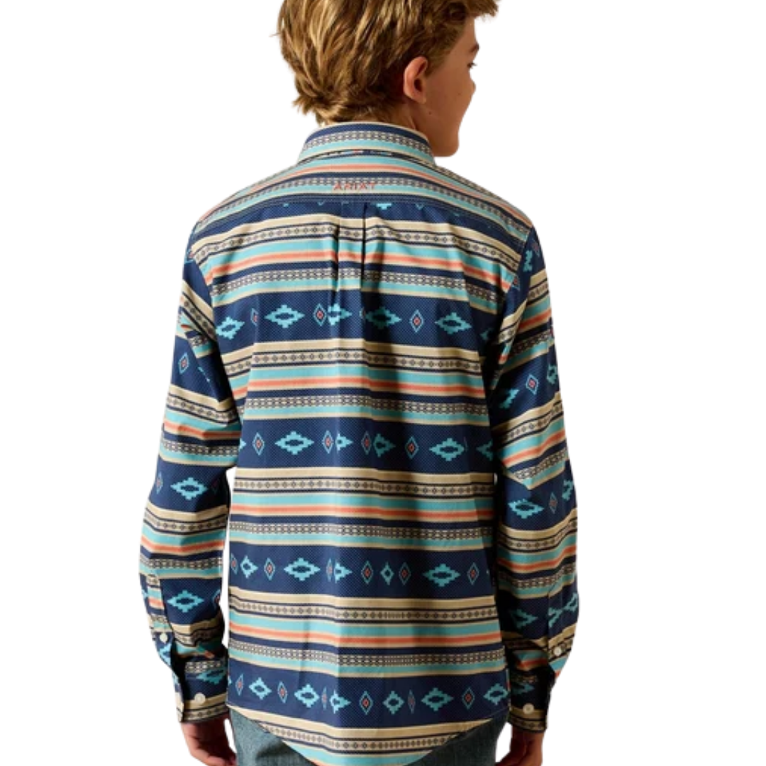 Ariat Youth Boy's Team Serape Blue Shirt