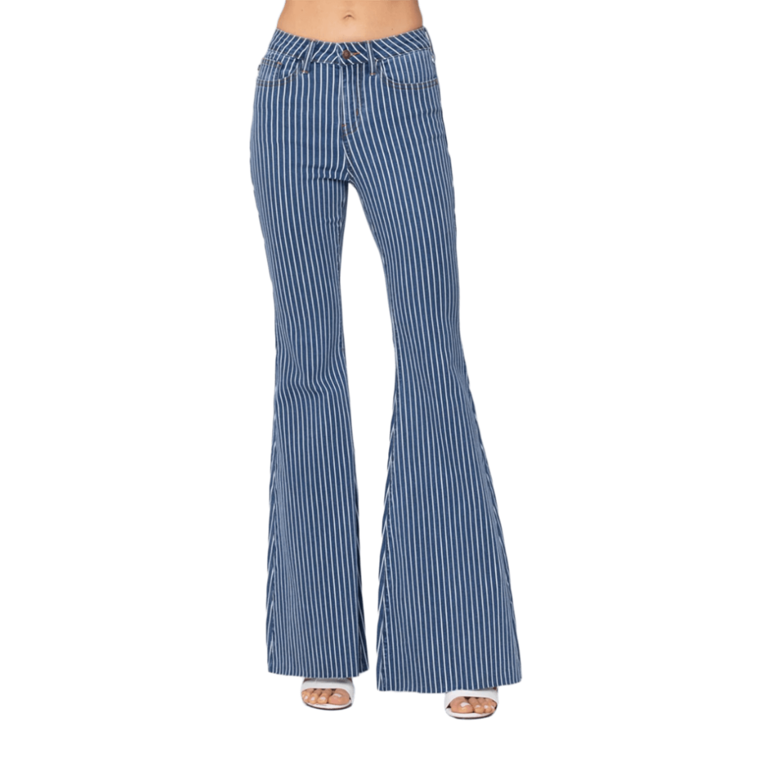 Judy Women's Ultra High Rise Super Flare Blue Jeans