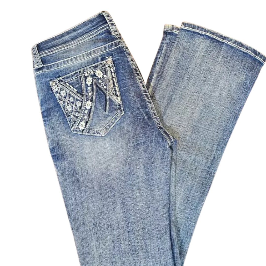 Grace Women's Aztec Modify Light Blue Jeans