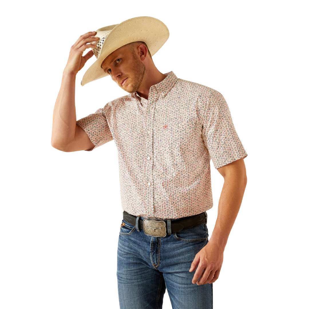 Ariat Men's Chapman Classic Fit Red Print Shirt