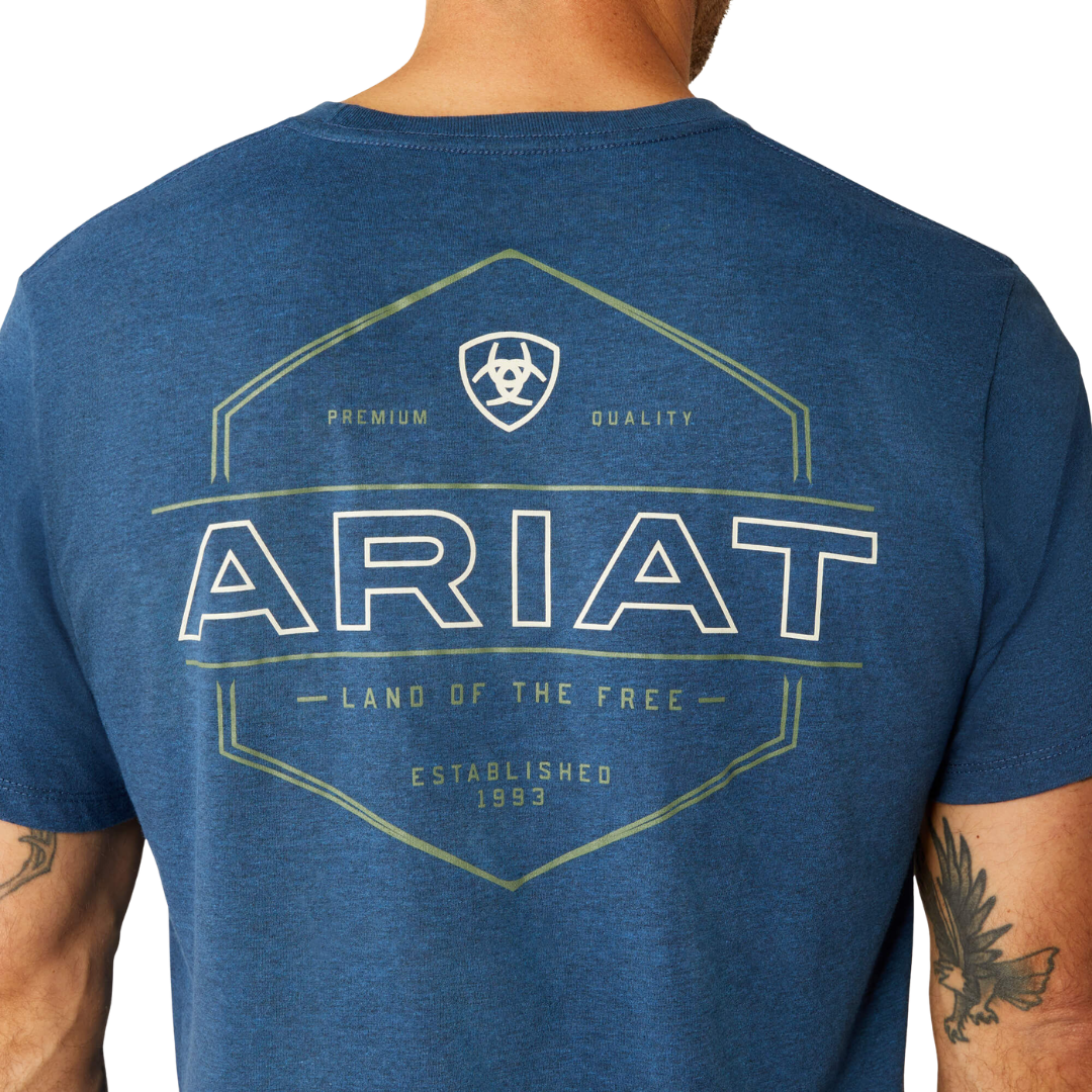 Ariat Men's Line Frame Hex Denim Black Heather T-Shirt