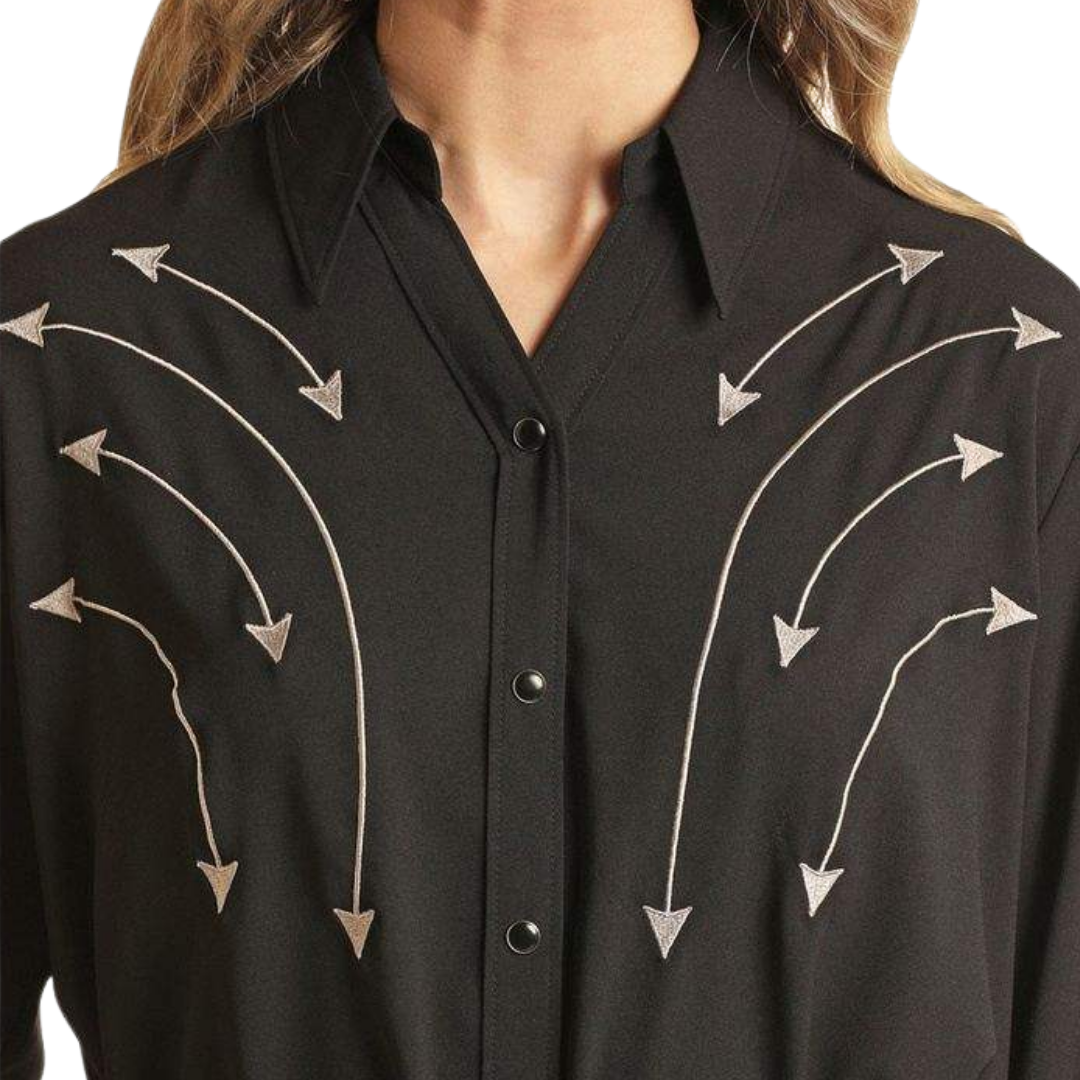 Panhandle Slim Women's West Desperado Embroidered Black Mini Dress