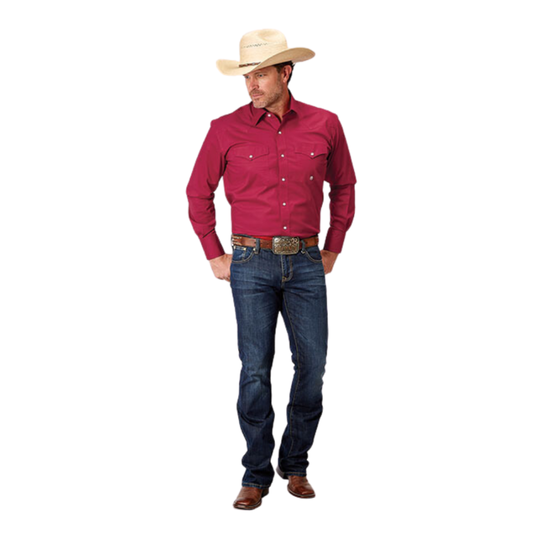 Roper Men's Snap Poplin Red Shirt