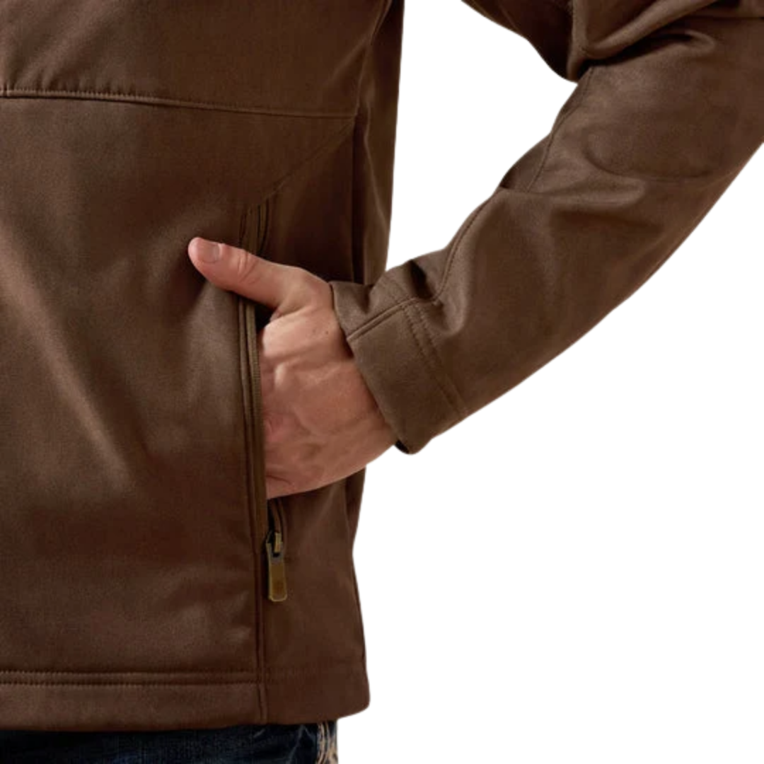 Ariat Men's Vernon Softshell Wren Faux Leather Print Jacket