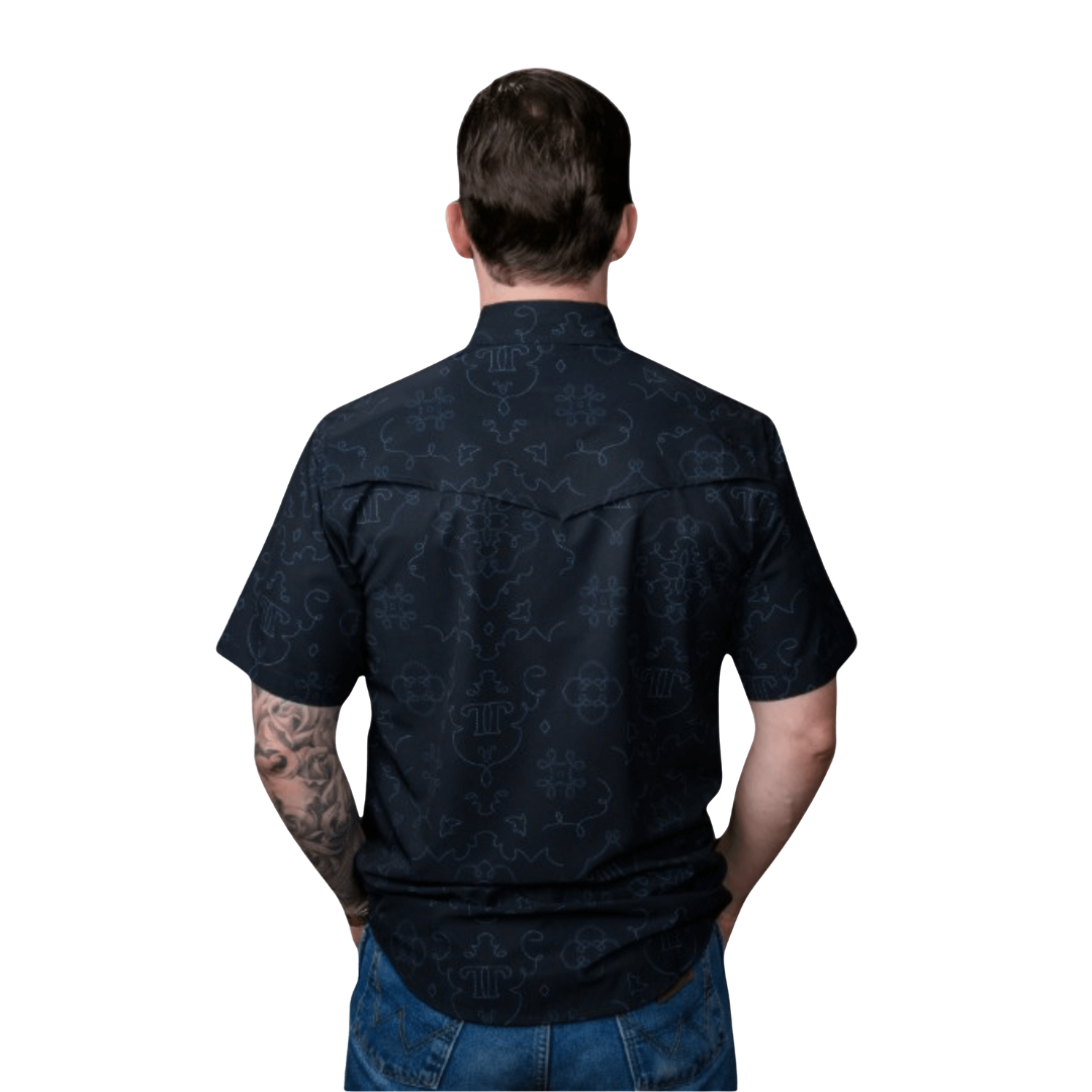 Ferrell Men's Carson Short Sleeve Snap Black Shirt
