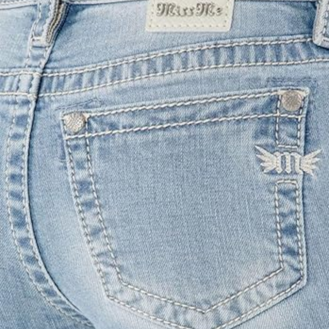Miss Me Women's Crop Bootcut Light Medium Blue Jeans