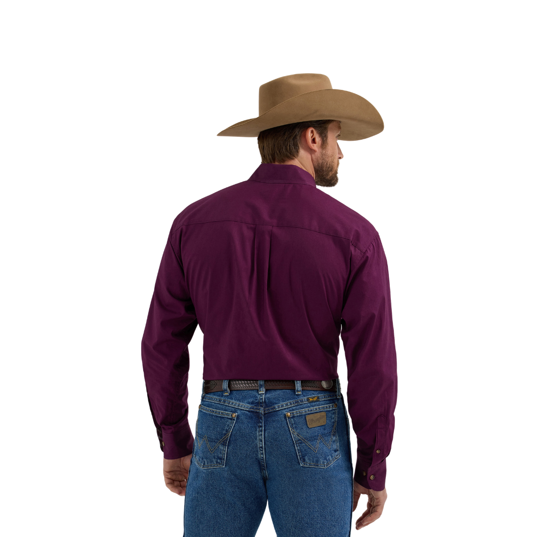 Wrangler Men's George Strait One Pocket Purple Shirt