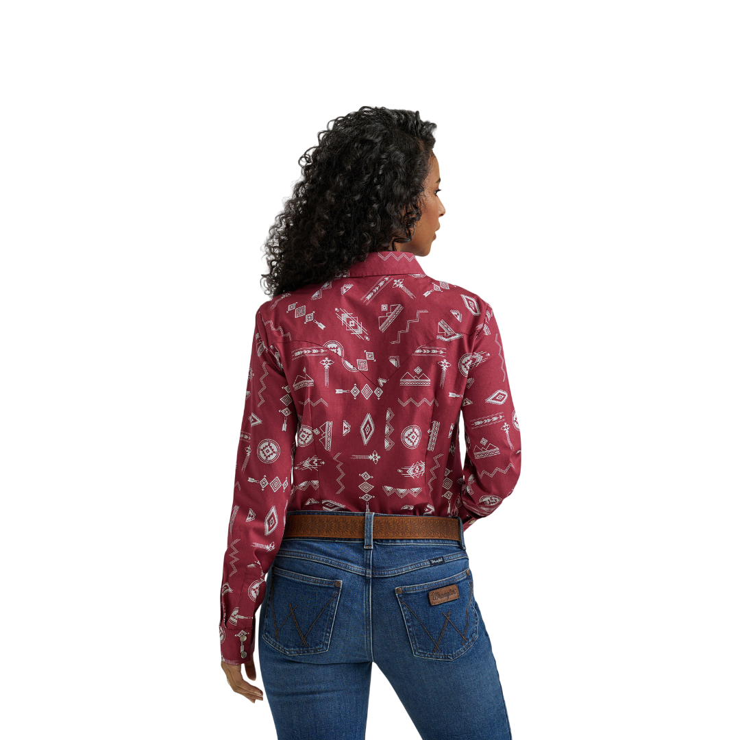 Wrangler Women's Essential Woven Red Shirt
