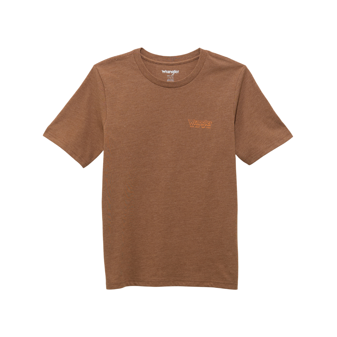 Wrangler Youth Boy's Short Sleeve Cacao Nibs Heather Shirt