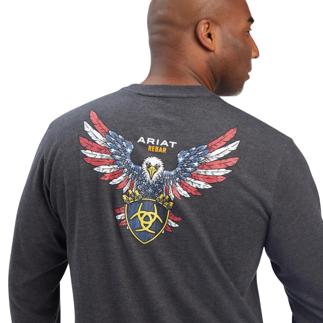 Ariat Men's Rebar Strong American Raptor Grey Tee Shirt - Big & Tall
