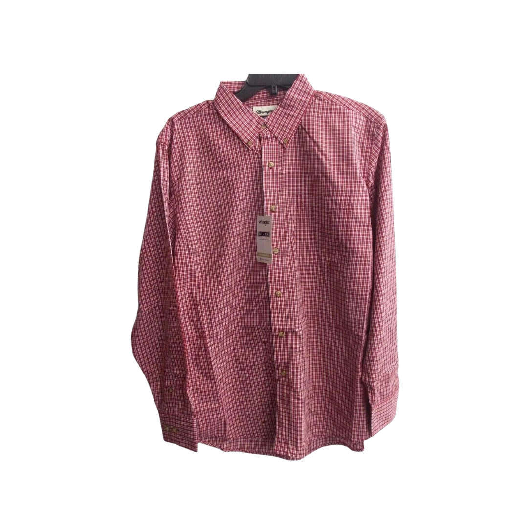 Wrangler Men's Riata Long Sleeve Red Shirt - Big & Tall