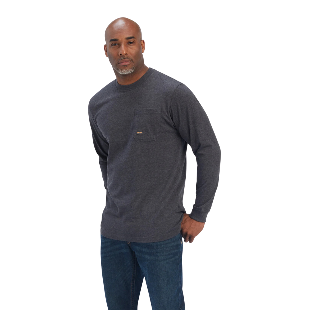 Ariat Men's Rebar Strong American Raptor Grey Tee Shirt - Big & Tall