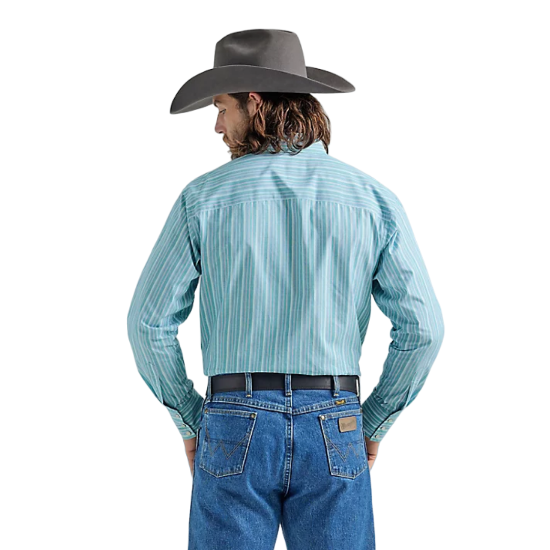 Wrangler Men's Troubadour Teal Blue Shirt