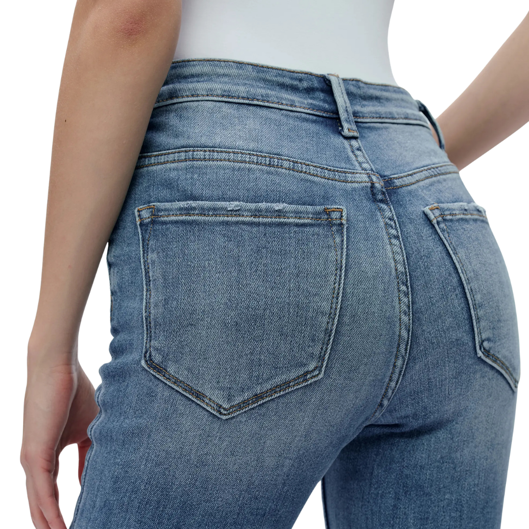 Bayeas Women's High Rise Flare Freefall Jeans
