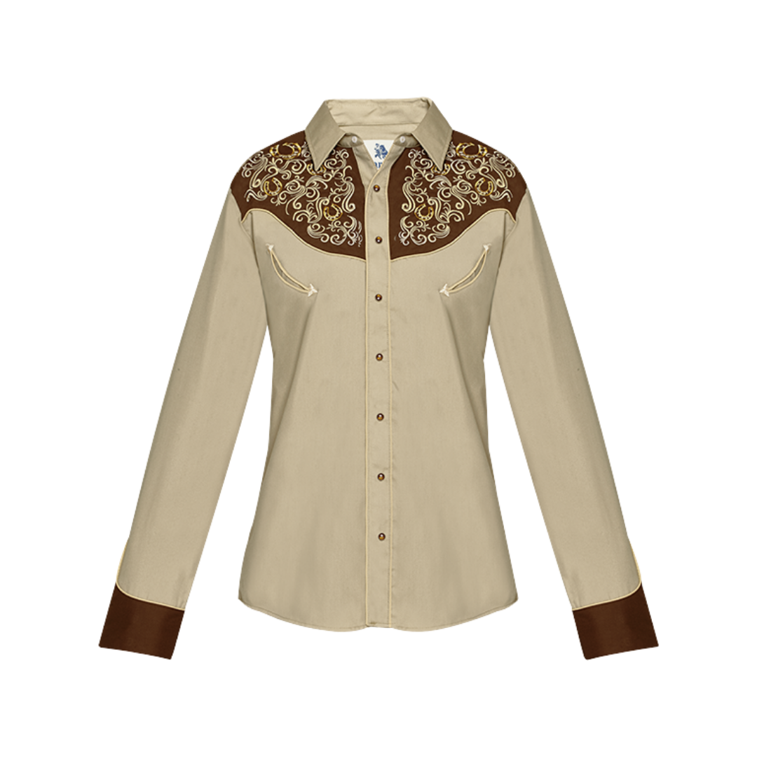 Ranger's Usa Men's Kakhi Charra Vaquera Tarugos Shirt