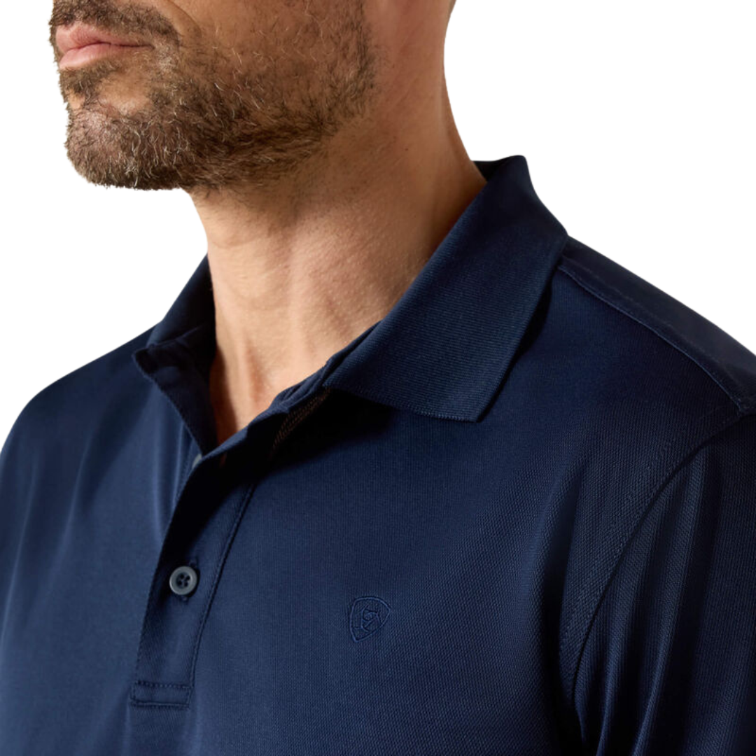 Ariat Men's Tek Polo Performance Navy Shirt - Big & Tall