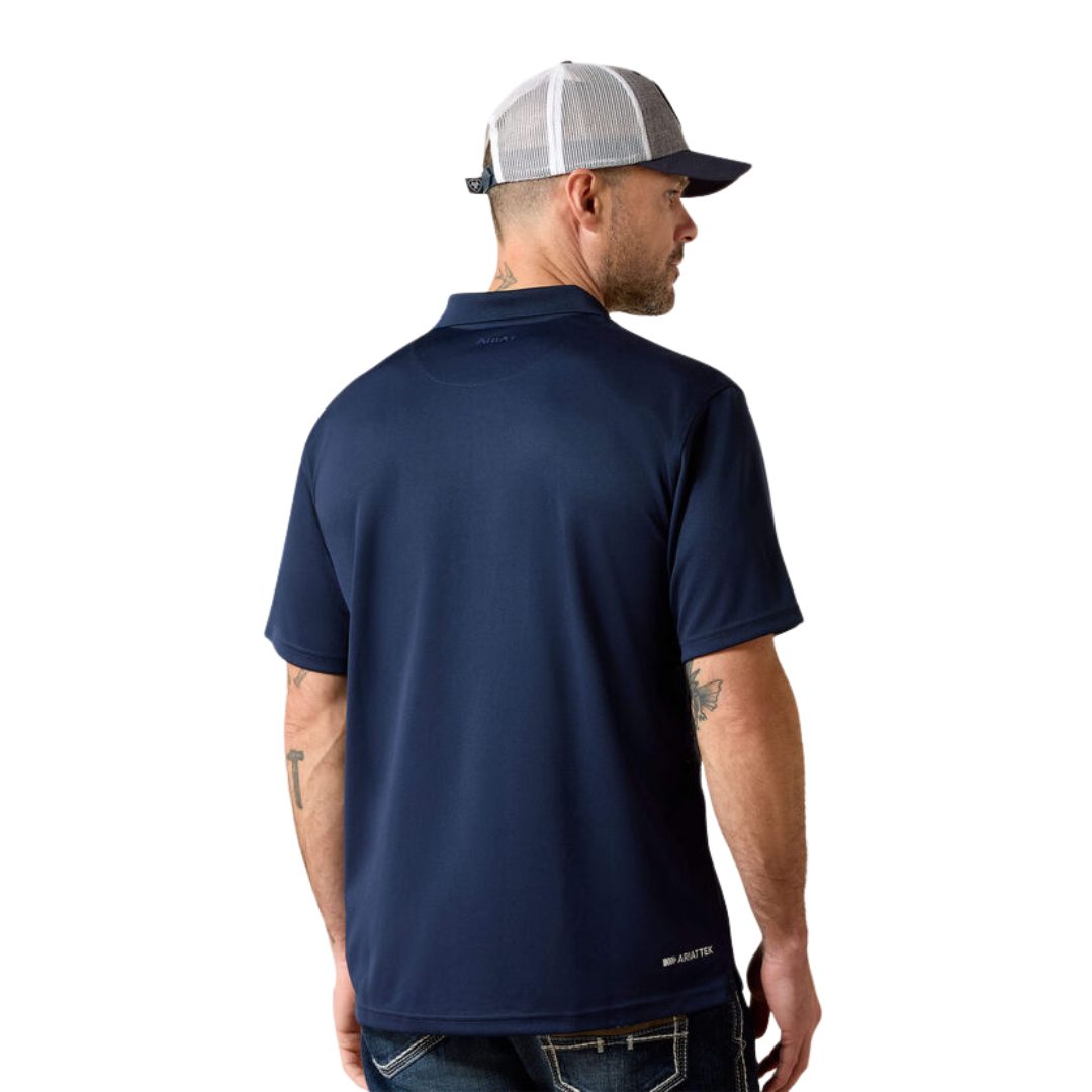 Ariat Men's Tek Polo Performance Navy Shirt - Big & Tall