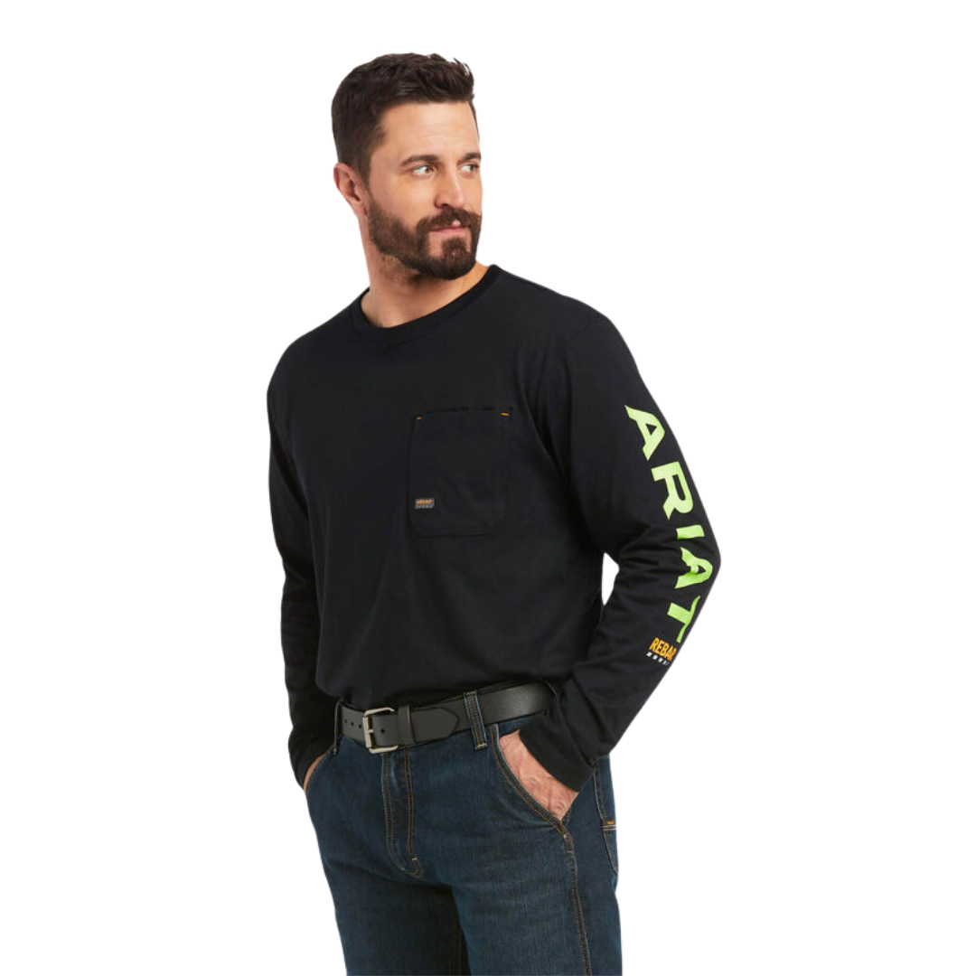 Ariat Men's Rebar Workman Black Tee Shirt- Big & Tall