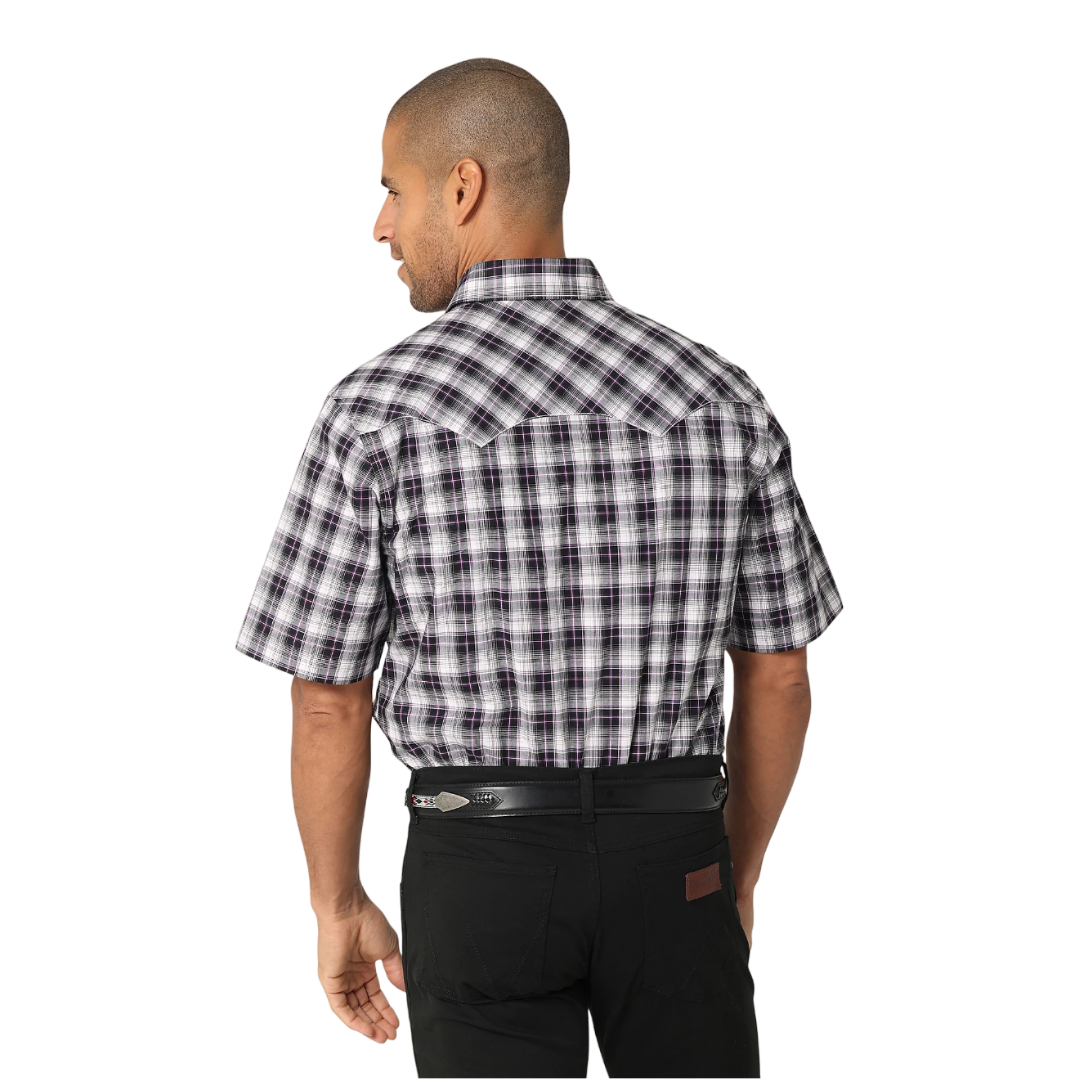 Wrangler Men's Retro Western Sawtooth Flap Black Shirt - Big