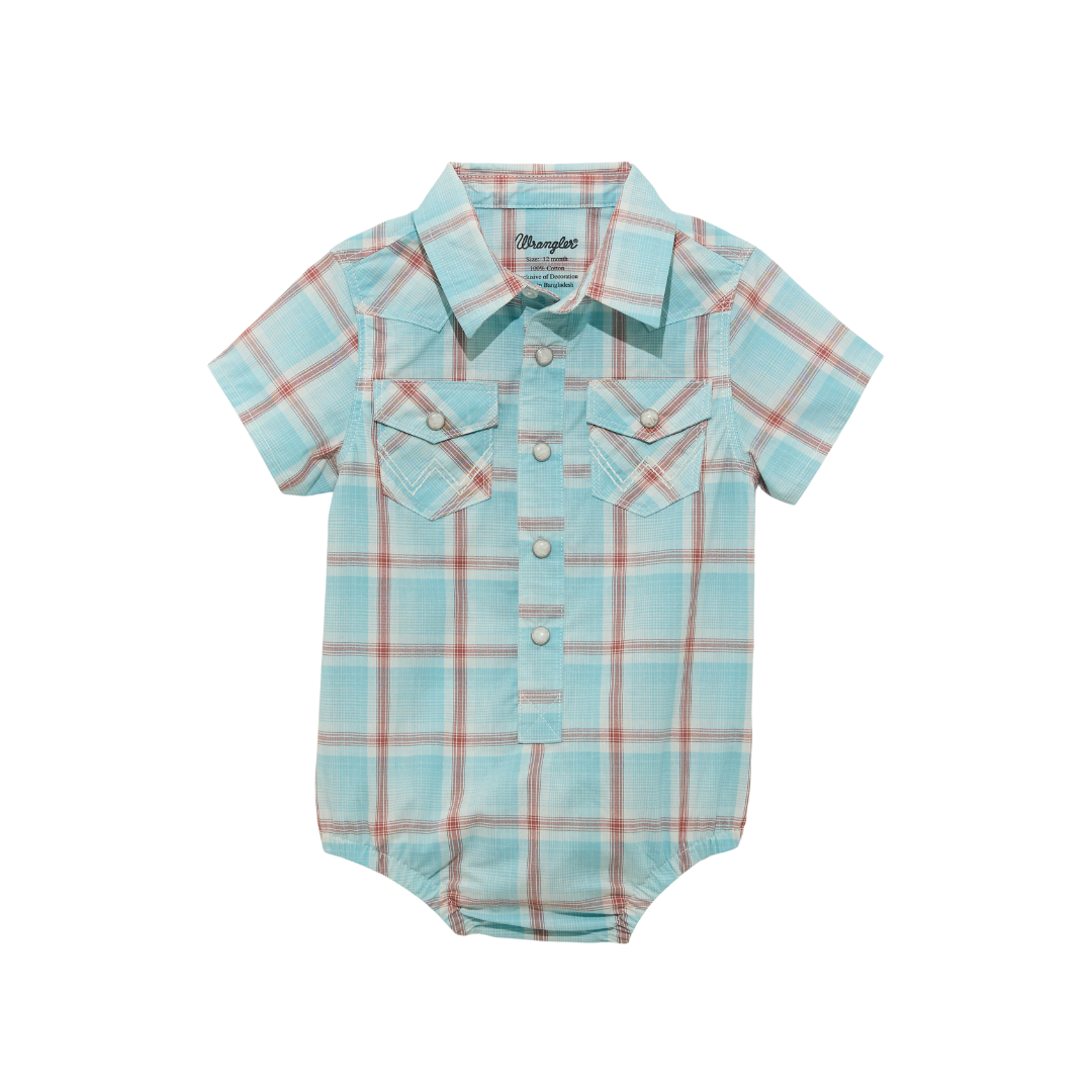 Wrangler Infant Boy's Short Sleeve Blue Bodysuit
