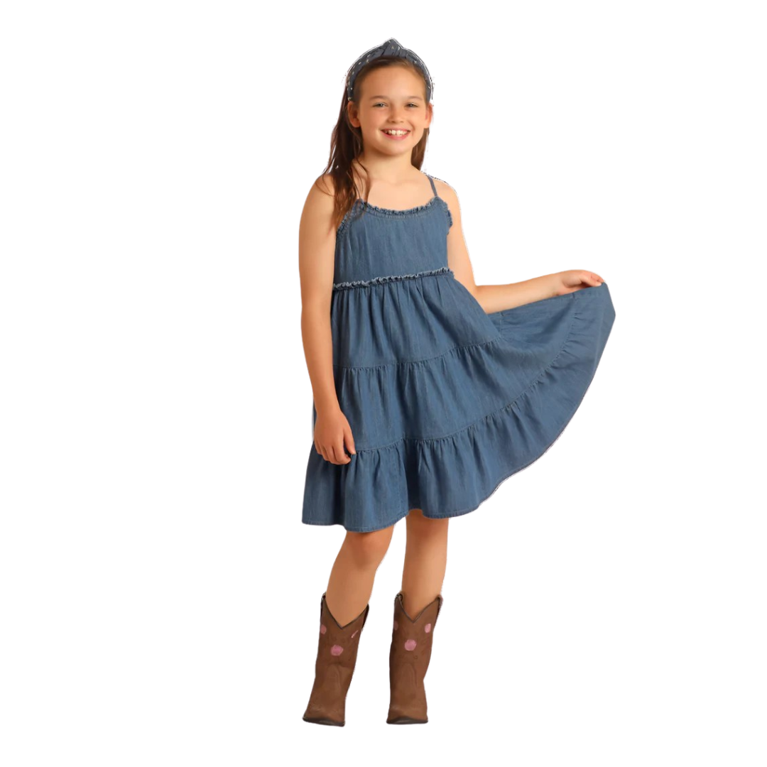 Rock & Roll Youth Girl's Spaghetti Strap Blue Dress