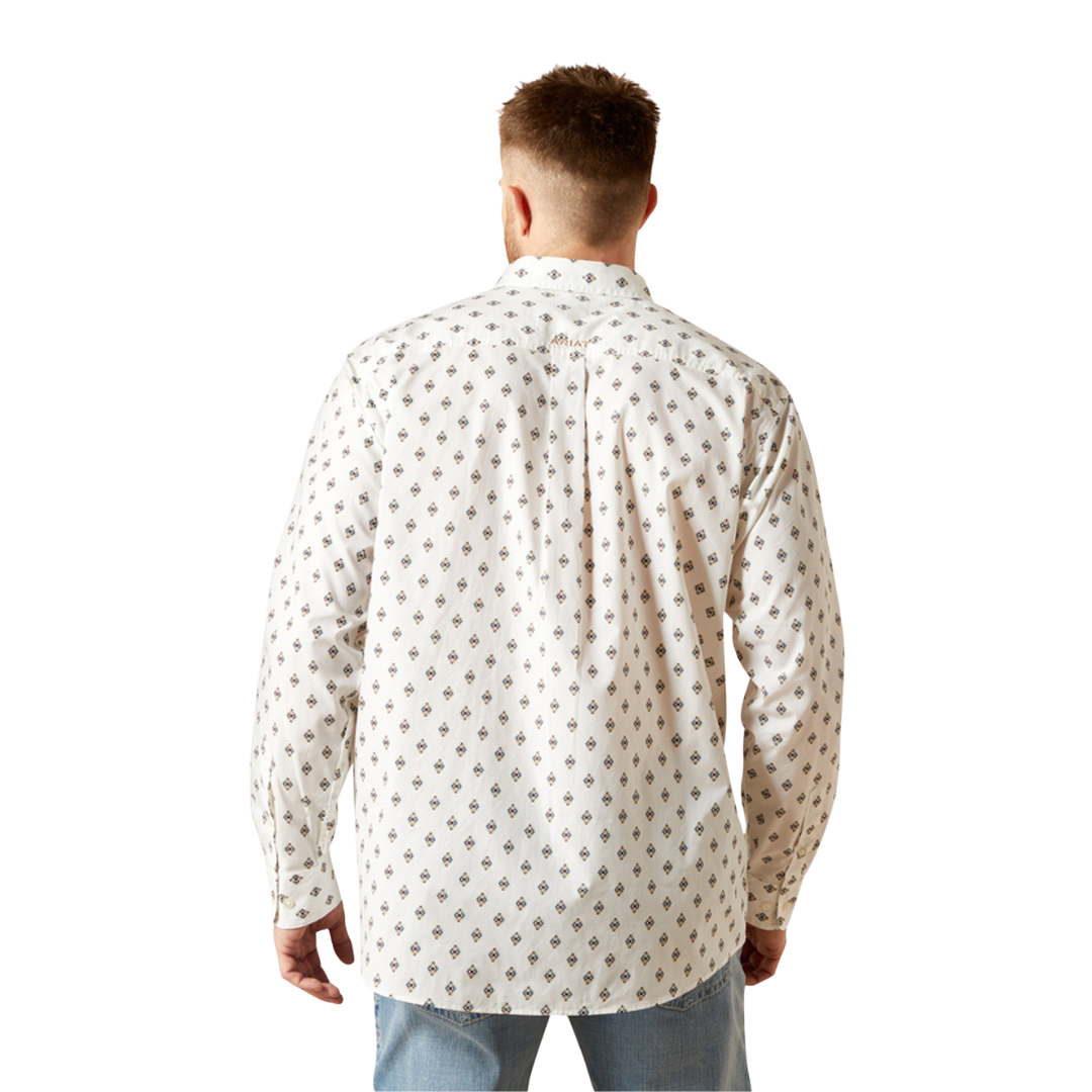Ariat Men's Thell Classic Fit Print White Shirt