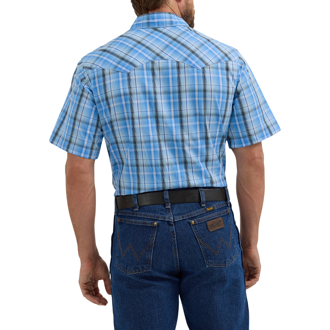 Wrangler Men's Fashion Snap Tee Blue Shirt