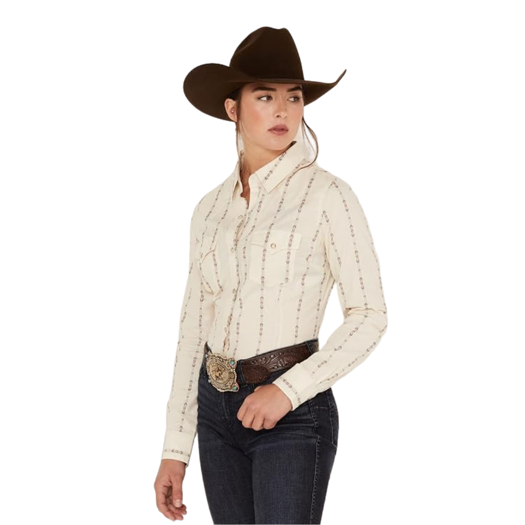 Wrangler Women's Southwestern Striped White Shirt